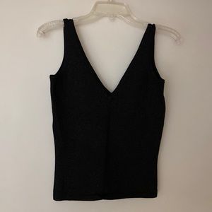 Stretchy black dressy tank with sparkly hi-lites